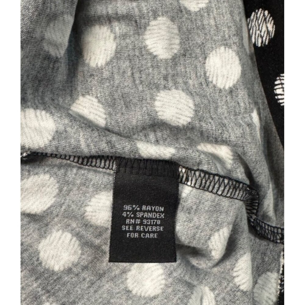 Black & White Polka Dot 3/4 Sleeve Top Womens 1X Premise Studio Lightweight - Picture 9 of 9